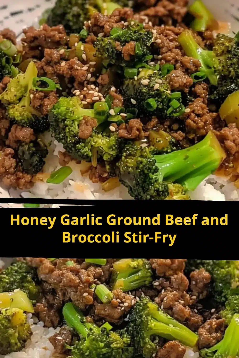 Honey Garlic Ground Beef and Broccoli Stir-Fry served in a bowl