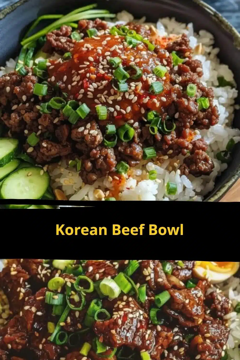 A delicious Korean beef bowl served with rice and colorful vegetables