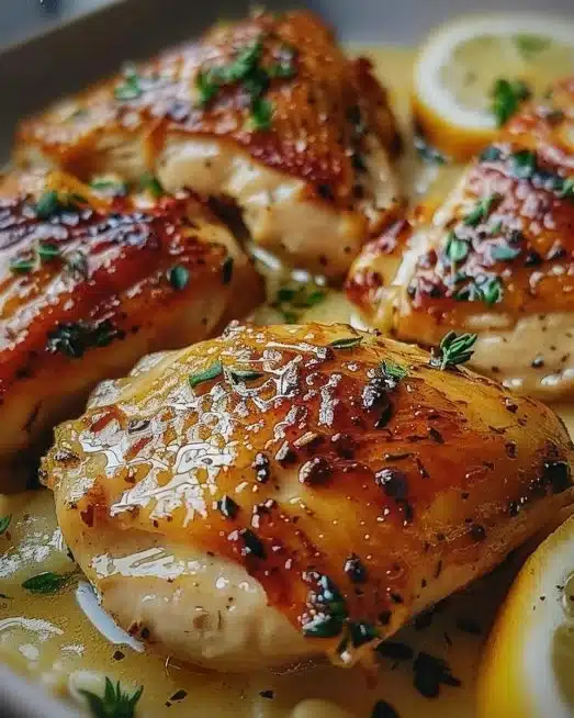 Melt in your mouth chicken breast served with herbs and spices