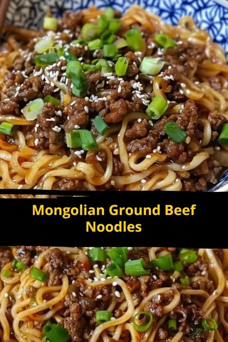 Delicious Mongolian ground beef noodles served in a bowl