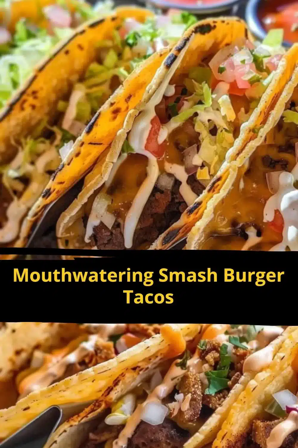 Delicious smash burger tacos served with fresh toppings and condiments