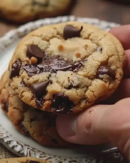 Delicious homemade chocolate chip cookies on a plate