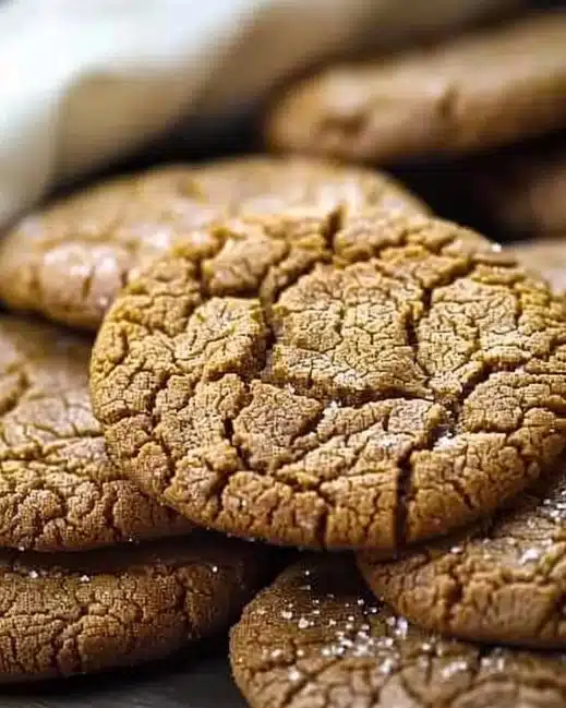 Bakery style molasses cookies on a cooling rack, golden brown and chewy.