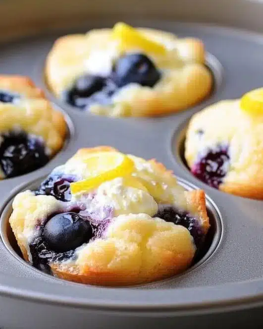 Blueberry and lemon zest cottage cheese bites served in a bowl