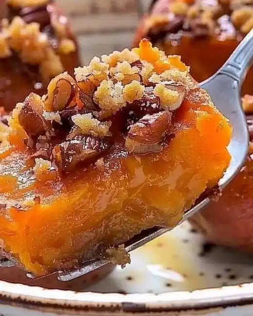 Delicious caramelized sweet potatoes served on a plate