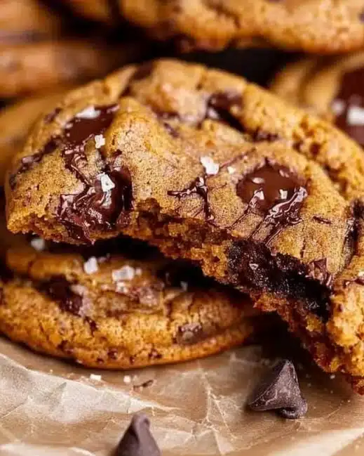 Chewy pumpkin chocolate chip cookies with chocolate chunks and pumpkin spice.