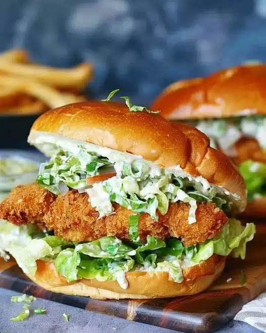 Delicious Chicken Caesar Sandwich with fresh ingredients and creamy dressing