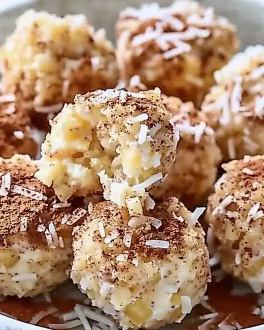 Cinnamon Apple Cottage Cheese Bites served on a plate with apples and cinnamon