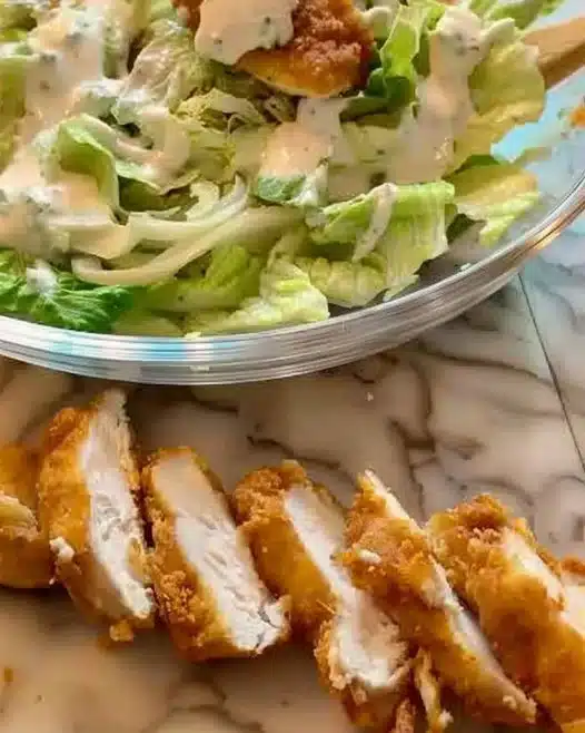 Crispy Chicken Caesar Wrap with fresh lettuce, grilled chicken, and Caesar dressing
