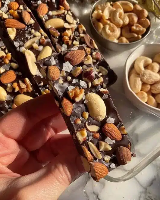 Dark Chocolate and Sea Salt Nut Bars with a rich blend of flavors