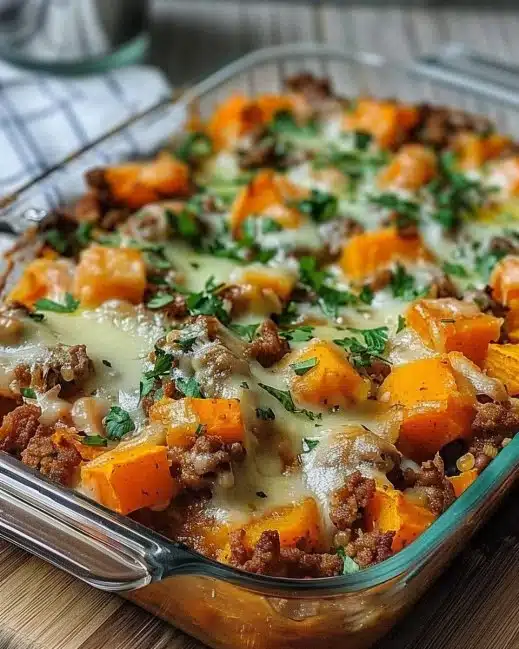 Ground turkey and sweet potato bake, a healthy and flavorful dish