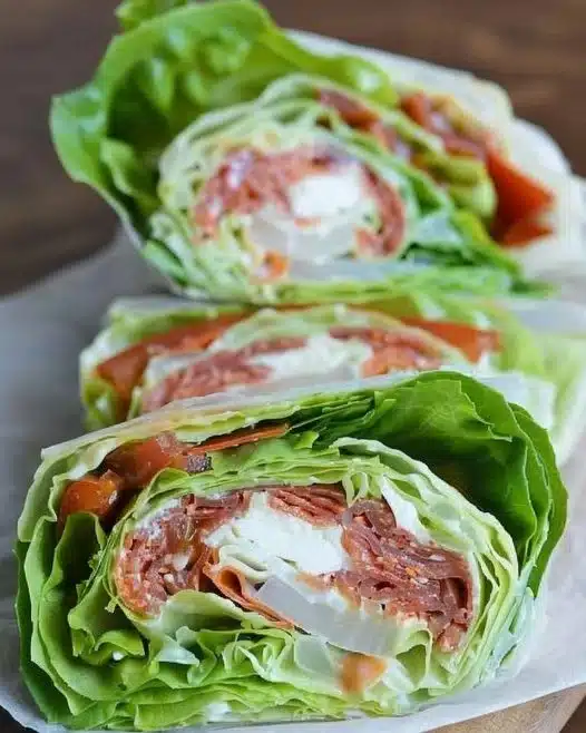 Italian Lettuce Wrap filled with fresh ingredients for a healthy meal option