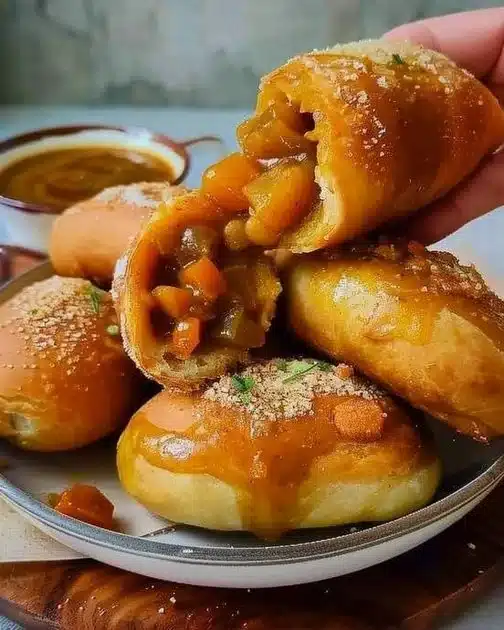 Japanese Curry Bread Buns (Kare Pan) with a crispy exterior and savory filling.