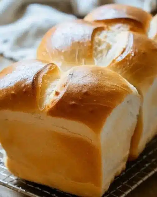 Deliciously soft and fluffy Japanese Milk Bread loaf fresh from the oven
