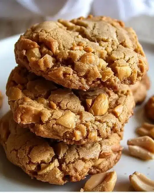 Homemade peanut butter cookies on a plate, ready to be enjoyed.