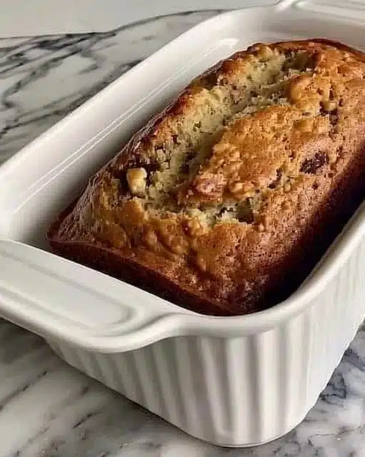 Rustic Tuscan banana bread with chocolate, hazelnuts, and espresso slice