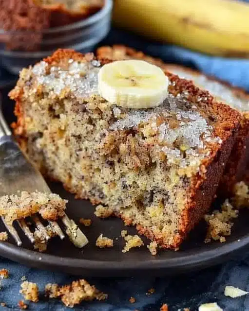 Delicious Starbucks copycat banana bread freshly baked and sliced.