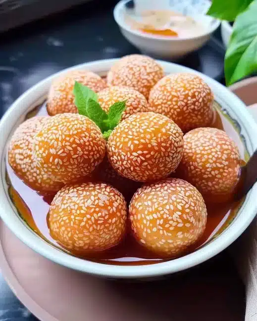 Delicious homemade sweet potato balls served on a plate