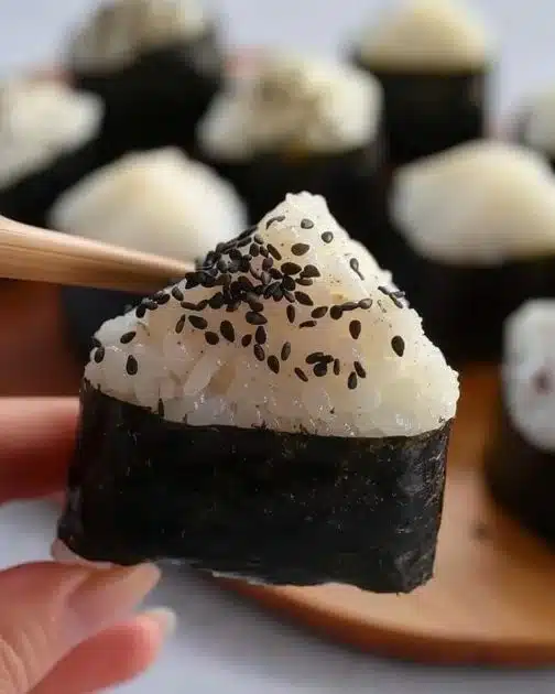 Tuna Rice Ball served with vibrant garnish on a plate