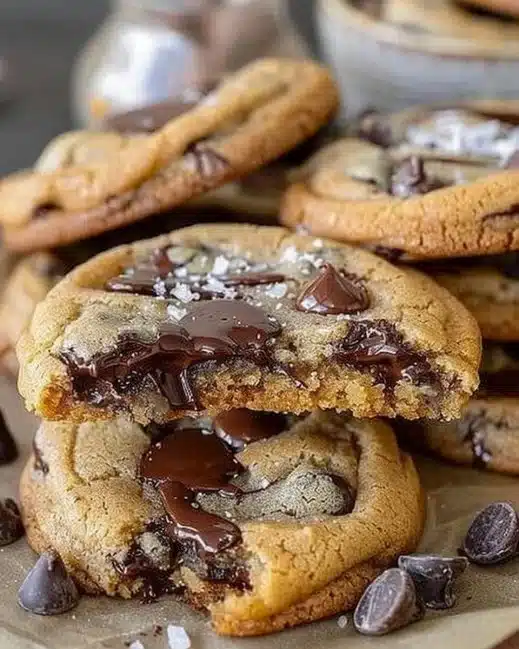 Delicious chocolate chip cookies freshly baked and ready to enjoy.