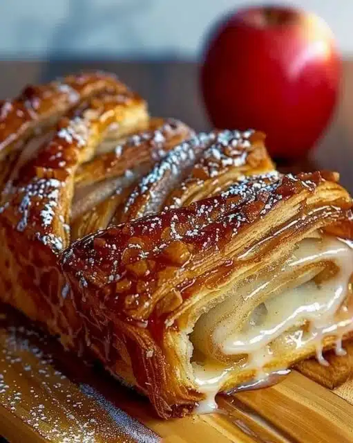Wisconsin Apple Kringle pastry with apple filling and icing