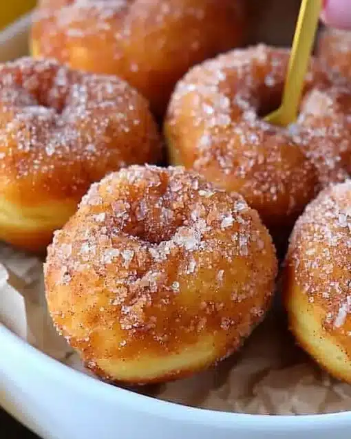 Delicious 2-ingredient banana donut holes on a plate