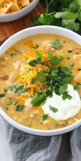 Green Chile Chicken Enchilada Soup