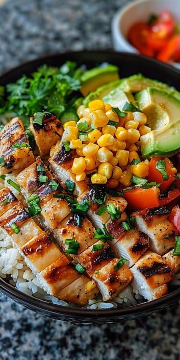 Street Corn Chicken Rice Bowl