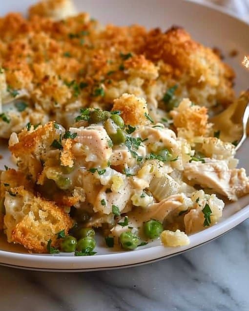 Easy Chicken and Stuffing Casserole