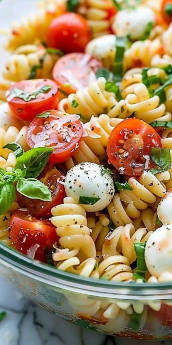 Creamy Caprese Pasta Salad