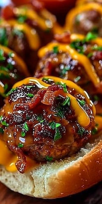 Bourbon Bacon Cheeseburger Meatballs
