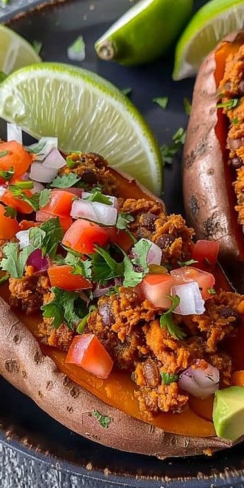 Sweet Potatoes Stuffed with Tacos: Flavorful Fiesta for a Satisfying Meal!