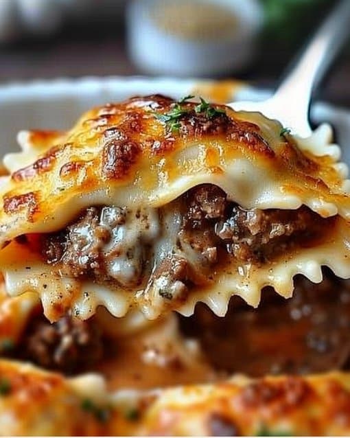 Decadent Beef and Cheese Ravioli Casserole