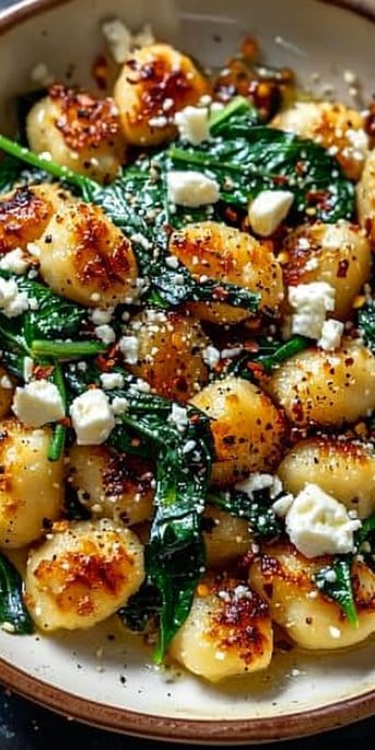 Creamy Gnocchi with Spinach and Feta