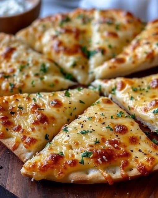 Air Fryer Cheesy Tortilla Garlic Bread