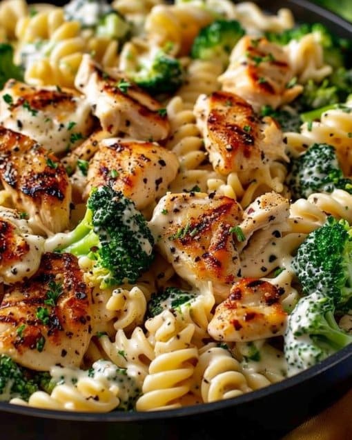 Creamy Rotisserie Chicken Broccoli Pasta