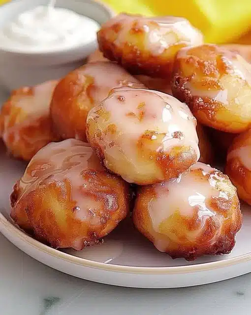 Delicious air fryer apple fritters on a plate, golden and crispy