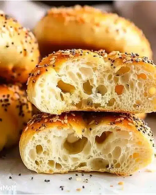 Delicious homemade air fryer bagels on a cutting board