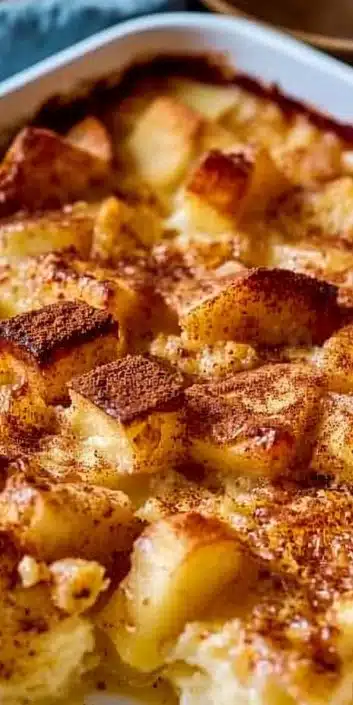 Apple Cinnamon Cottage Cheese Bake fresh out of the oven