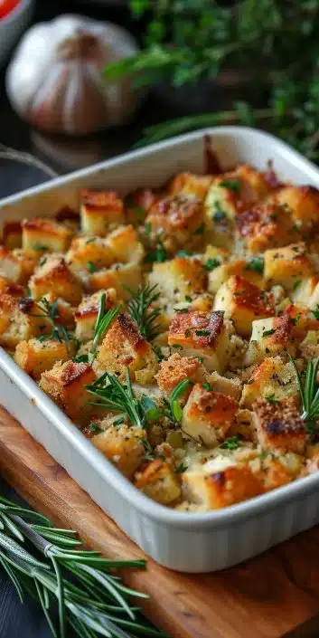 Delicious Chicken and Stuffing Casserole served in a baking dish