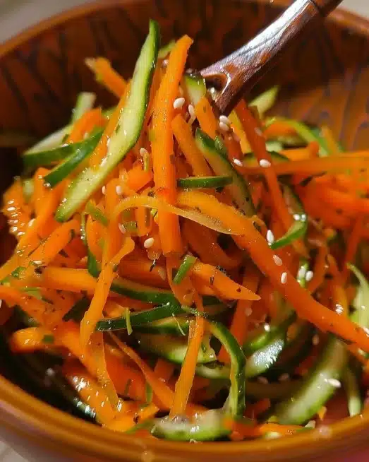 Refreshing Cucumber Carrot Salad with fresh ingredients and a vibrant presentation