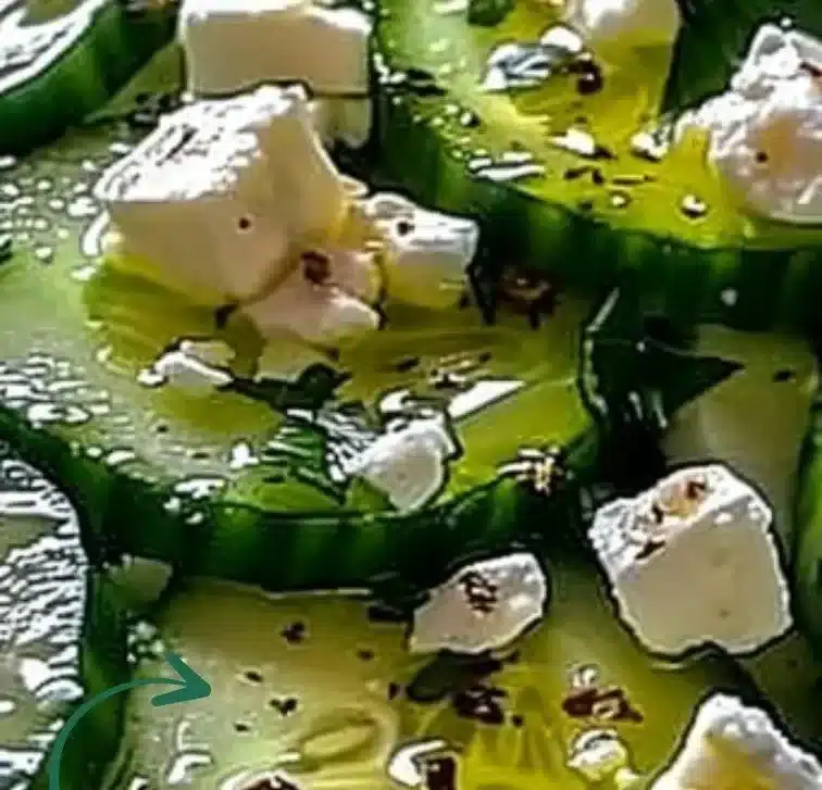 Cucumber Feta Salad with fresh ingredients in a bowl