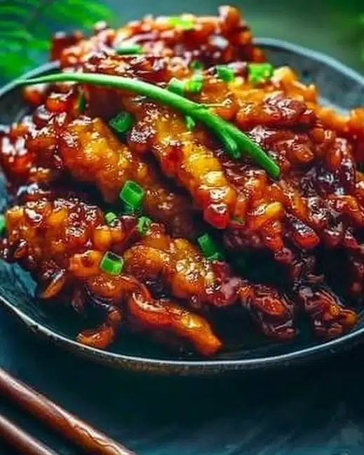 Delicious Dragon Chicken dish served with colorful vegetables and spices