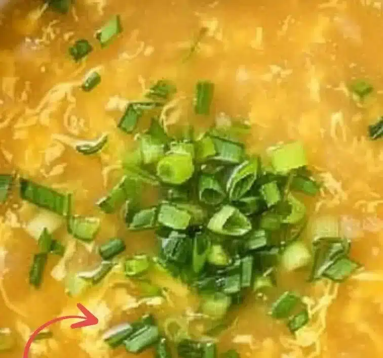 Delicious bowl of homemade Egg Drop Soup with eggs and broth