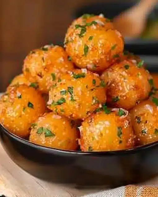 Crispy Garlic Potato Pops served as a delicious snack