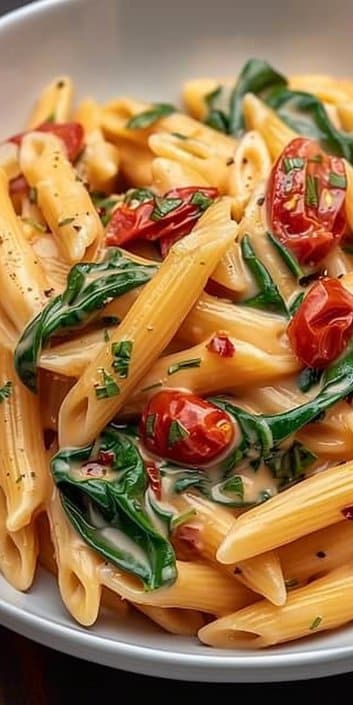 Tasty Spinach Tomato Pasta