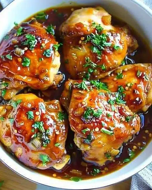 Delicious Instant Pot Honey Garlic Chicken served with vegetables.