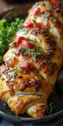 Italian Crescent Roll Sandwich Bake with melted cheese and savory fillings
