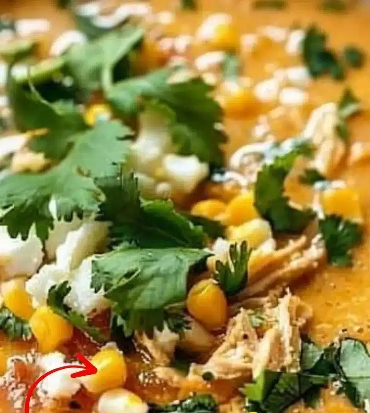 Bowl of delicious Mexican street corn soup topped with fresh cilantro and lime
