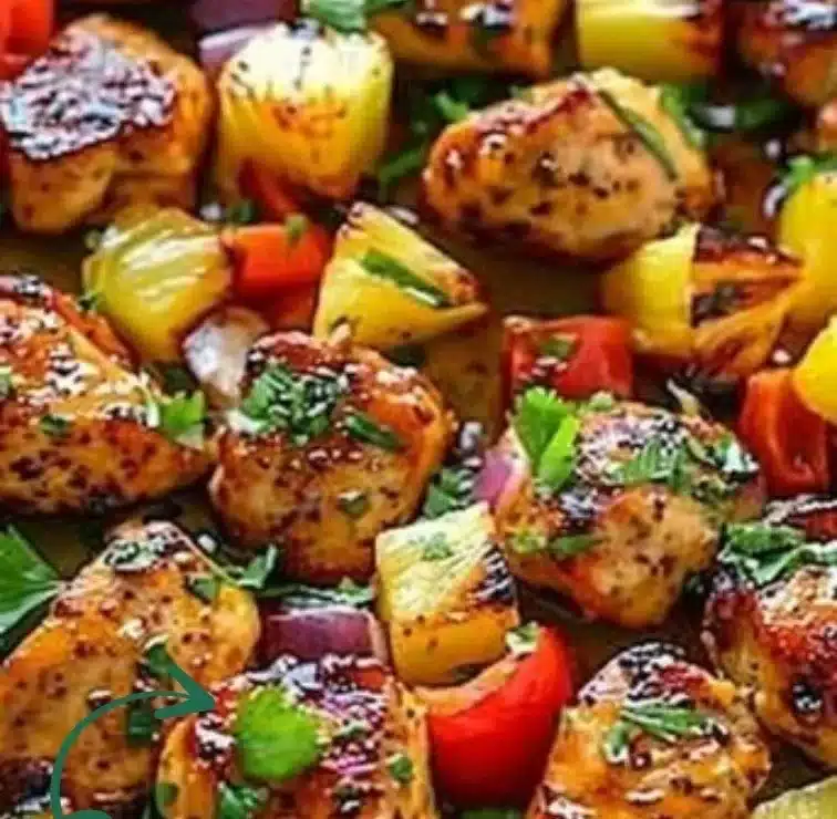 Pineapple Chicken Sheet Pan Dinner with fresh vegetables and vibrant colors